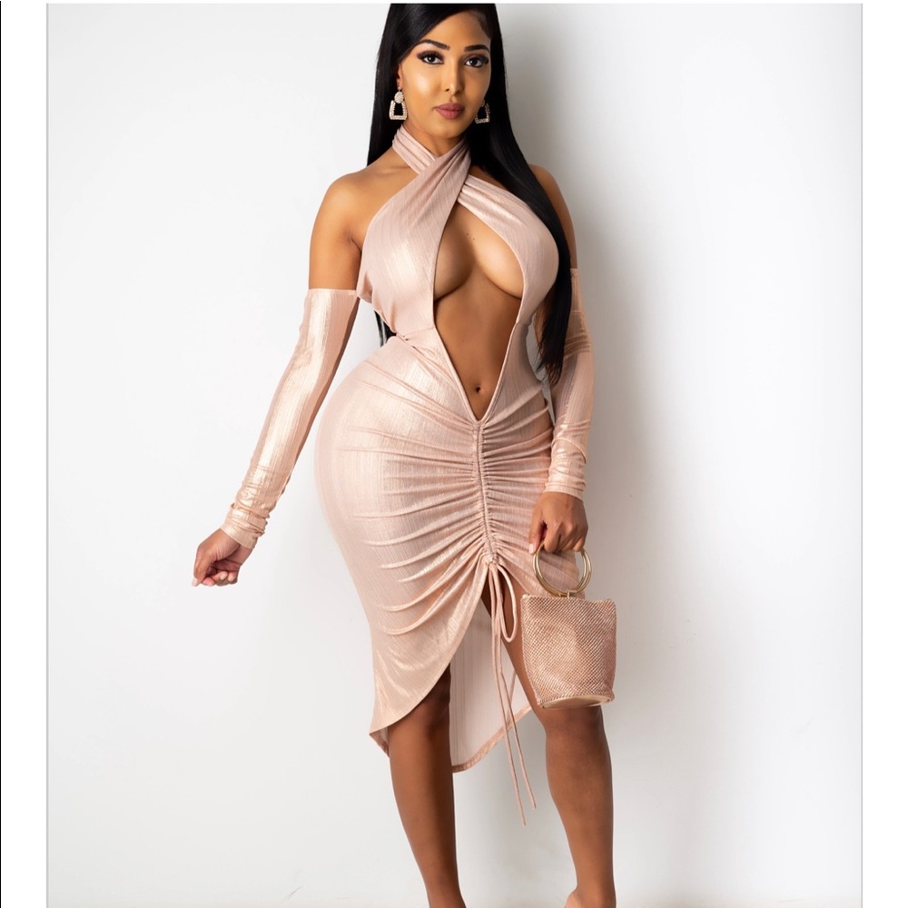 Diva boutique rose gold sexy dress